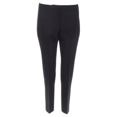 ALEXANDER MCQUEEN 2019 wool silk black minimal tapered trousers pants IT40 S