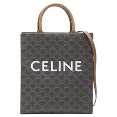 CELINE Hedi Slimane Triomphe Canvas brown monogram Vertical Cabas tote bag
