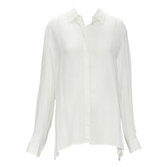 THE ROW 100% viscose white relaxed fit pleated back minimalist shirt S