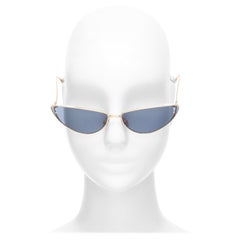 CHRISTIAN DIOR TF22020406 gold trim blue half moon cat eye sunglasses