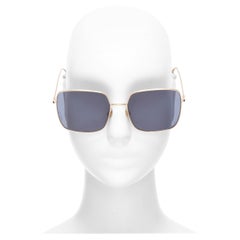 CHRISTIAN DIOR LKSA9 CD logo gold trim blue square frame sunnies