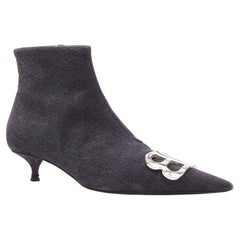 BALENCIAGA Demna BB Knife grey denim booties EU38.5