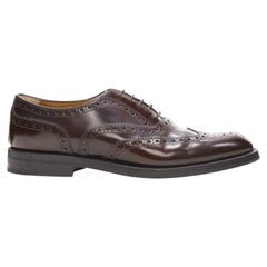CHURCH'S Bess mocassino oxford in pelle lucida traforata rosso bordeaux EU38