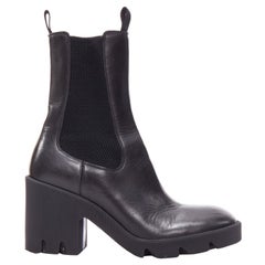 BURBERRY Daniel Lee Stride 85 black leather chunky heel boots EU39