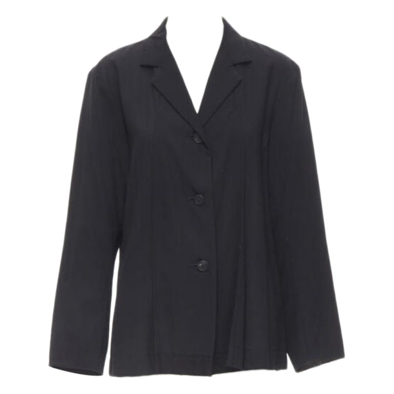 ISSEY MIYAKE blazer desenfadado ligero de lana y nailon con solapa L