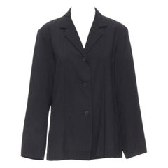 Issey Miyake, blazer casual leggero in lana e nylon con abbottonatura ad alette L