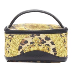 Microbolso de asa superior de piel con estampado de leopardo barroco dorado GIANNI VERSACE