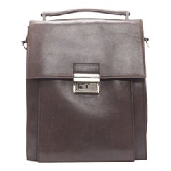 vintage FENDI brown buckle flap multi pocket top handle satchenl bag