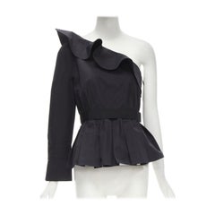FENDI Schwarzes Baumwoll-Rock-Top mit Rüschen und Gürtel IT42 M