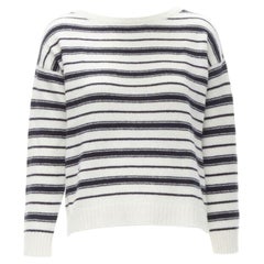 Christian Dior 100% cashmere, maglione a righe nautiche con ricamo ape FR36 S