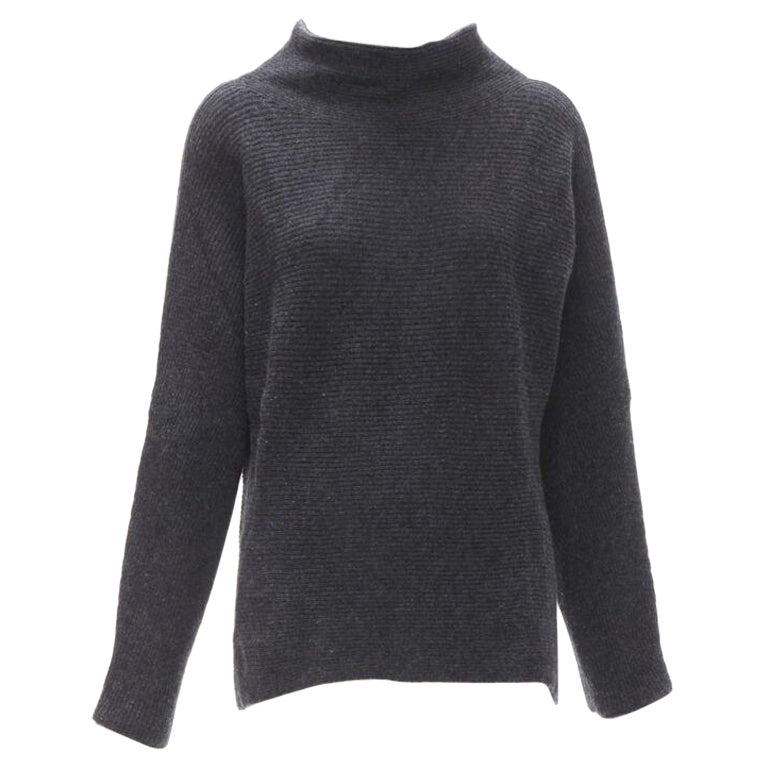 VINCE merino wool cashmere blend ribbed knit mock neck oversized sweater XS For Sale