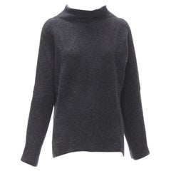 VINCE Merinowolle-Kaschmir-Mischung Rippenstrick Pullover mit übergroßem Hals XS