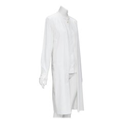 ROSETTA GETTY white cotton blend high low layered shirt US6 M