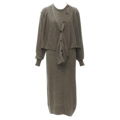 LEMAIRE abito maglione marrone in misto lana merino XS