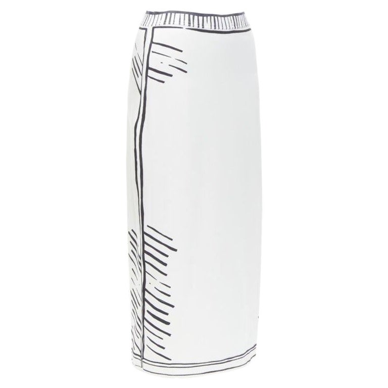 FENDI 2022 Joshua Vides California Sky black white comic marker skirt IT44 M For Sale