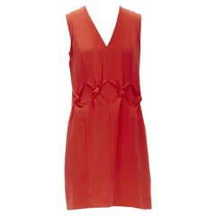 VVB VICTORIA BECKHAM red polyester crepe knot detail cocktail dress UK8 S