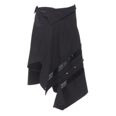 MONSE Runway black cotton deconstructed sideway shirt skirt US4 S