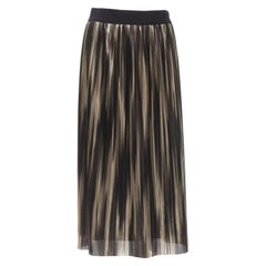 Jupe midi plissée ALICE OLIVIA à plis métalliques dorés taille US 8 M