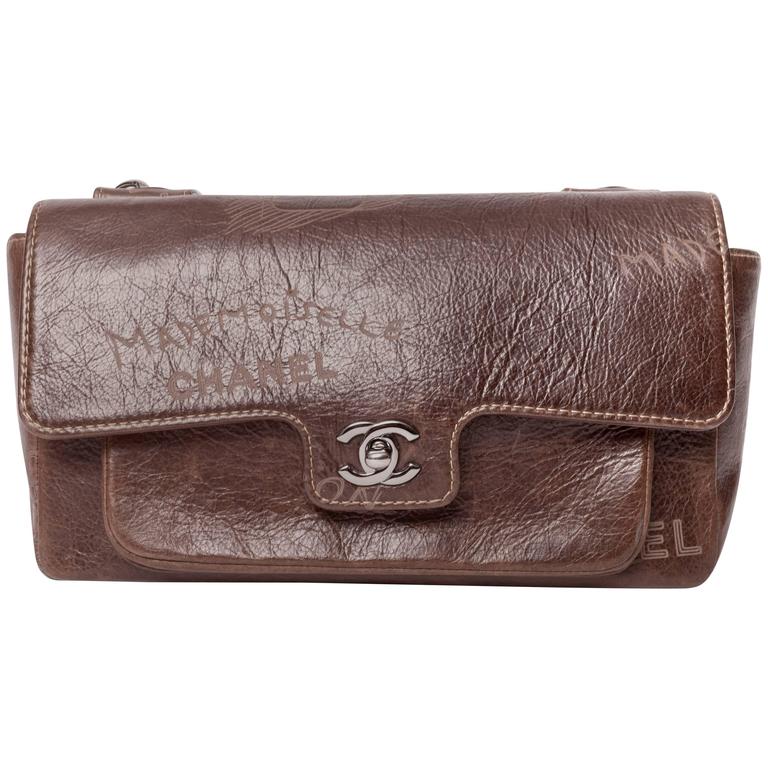 Chanel Mademoiselle Coco Leather Bag with Silver Hardware at 1stDibs