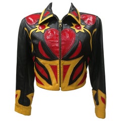 Vintage Iconim Museum Piece Moschino Leather Patchwork Jacket