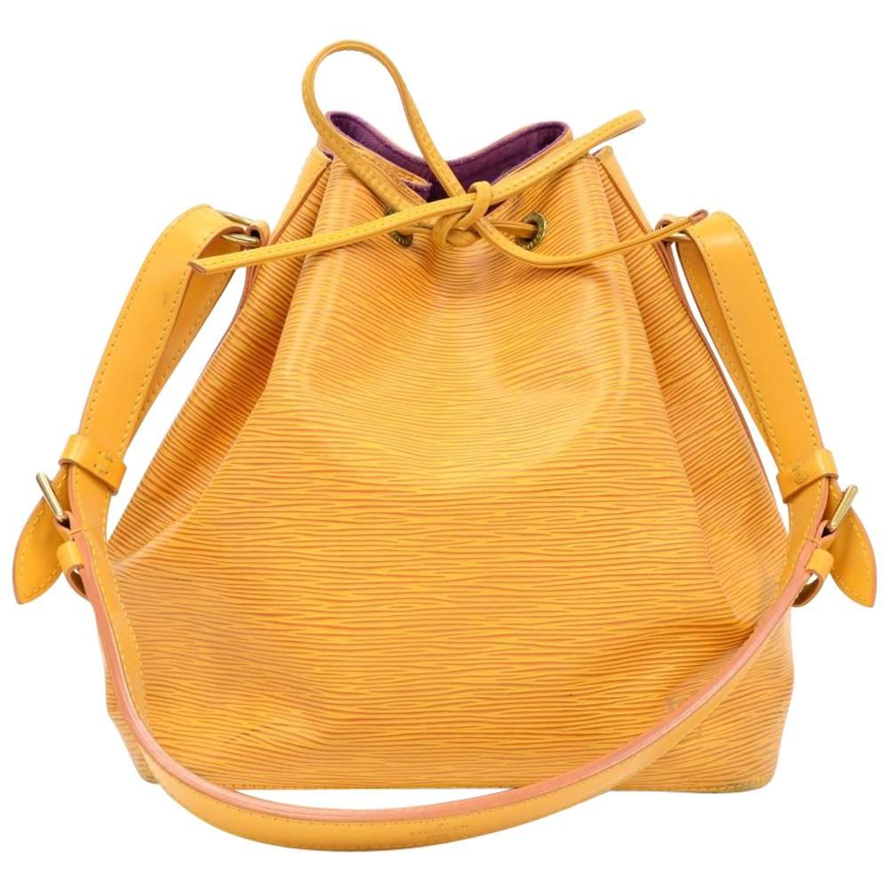 Louis Vuitton Petit Noe Yellow Epi Leather Shoulder Bag