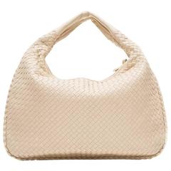 Bottega Veneta Medium Cream Intrecciato Leather Handbag