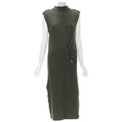 RAG & BONE 100% merino wool braid detail ribbed button side sweater dress S