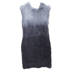THEORY rabbit fur gradient blue fur vest jacket S