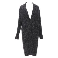 THEORY cappotto a vestaglia in maglia di misto lana grigio nero S