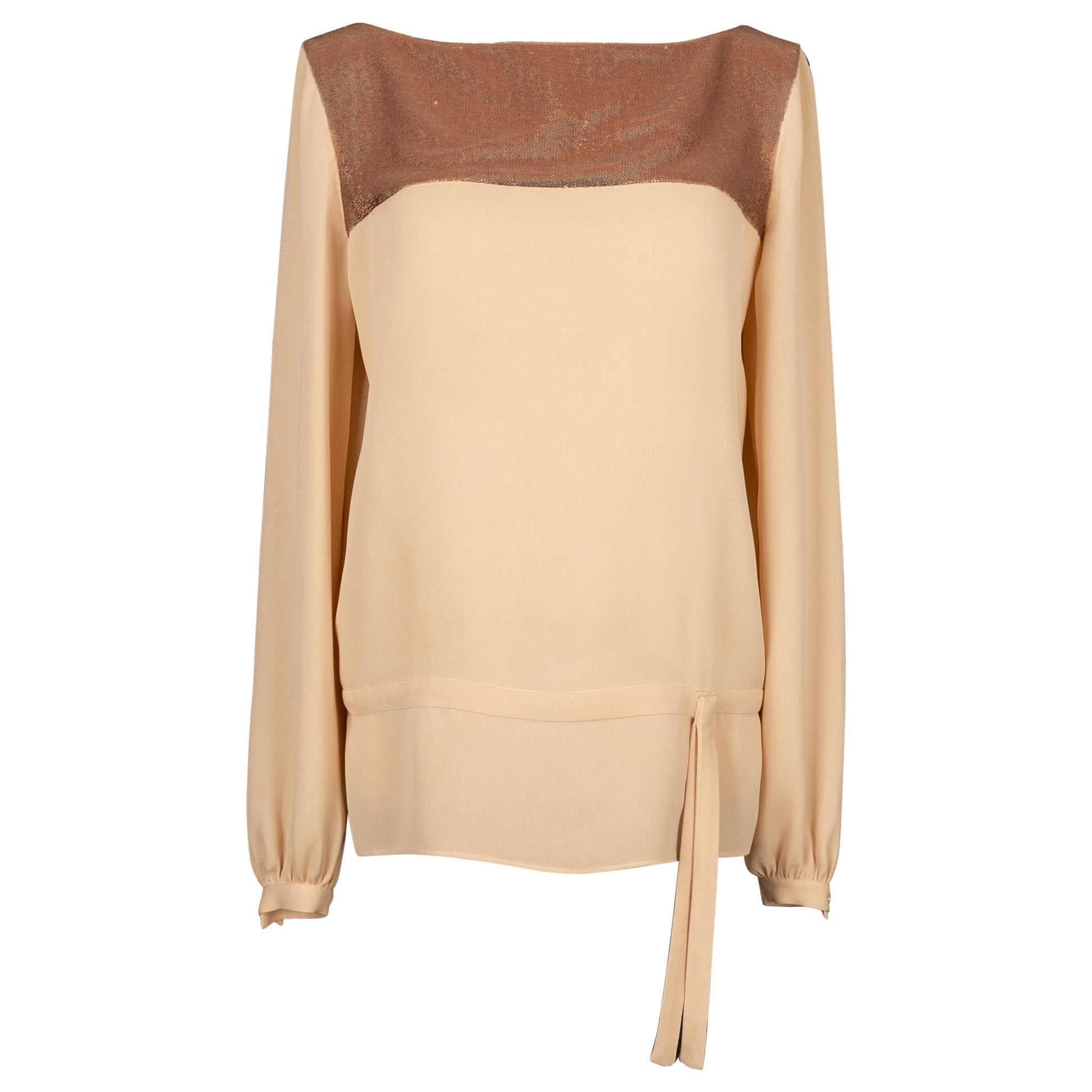 Christian Dior Beige Long-Sleeve Top For Sale