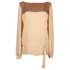 Christian Dior Beige Long-Sleeve Top