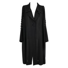 Black Silk Crepe Coat, 1930-1940s