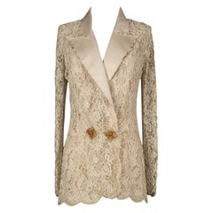 Ungaro Off-White Crepe Pant Jumpsuit with Jacket Haute Couture, 1997