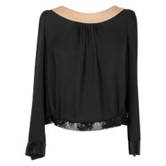Top de seda negro y nude Dior