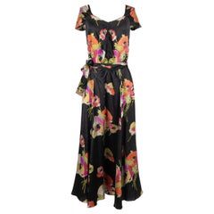 Flower Silk Dress, 1940s