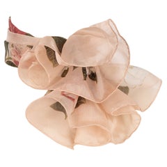 Chanel Silk Foulard Printed with Flowers in Pink Tones