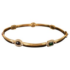 Ceinture flexible Chanel avec cabochons en pâte de verre, printemps-été 1997