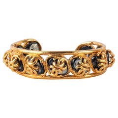 Chanel CC Bracelet with Grey Pearlised Cabochons, 1995