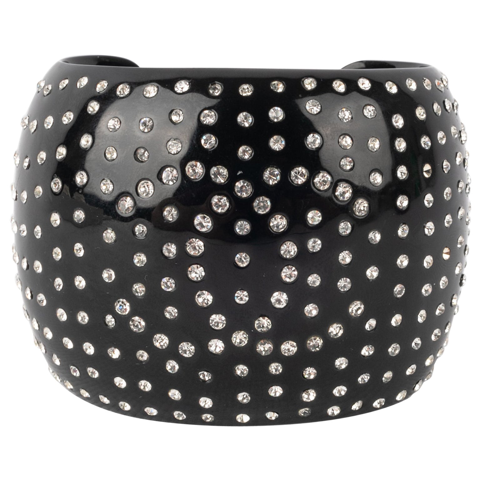 Bracciale in bachelite nera con strass, 1995