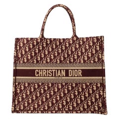 Borsa a mano Dior Book Tote Large Oblique Bordeaux