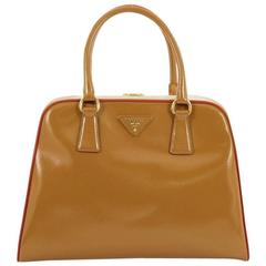 Prada Pyramid Top Handle Bag Vernice Saffiano Leather Medium