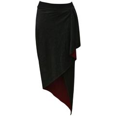 Emanuel Ungaro Parallele Grey Bordeaux Wool Skirt 12