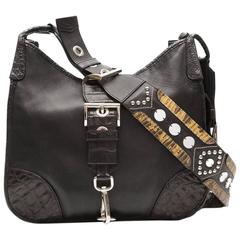 Prada Leather and Exotic Skin Cross-Body Bag 2