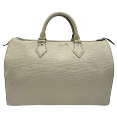 Louis Vuitton Speedy 35 blanc épi vintage