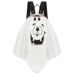 SS20 Moschino Couture Jeremy Scott White Pumpkin Face Ghost Backpack Trick/Chic