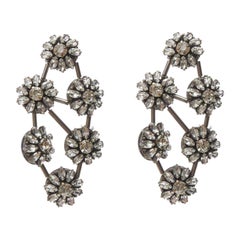 OSCAR DE LA RENTA Runway crystal loral chandelier bridal statement earrings