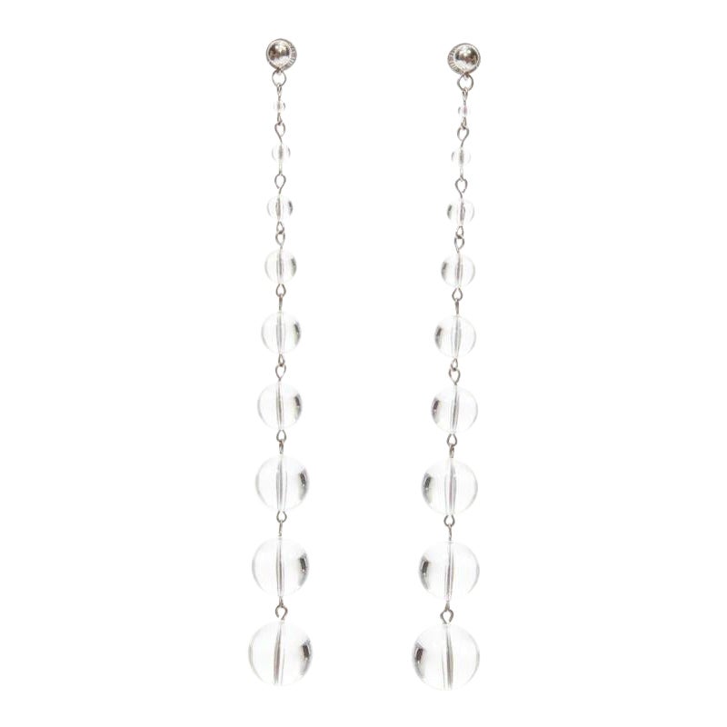 OSCAR DE LA RENTA clear enamel acrylic ball drop statement earrings