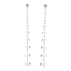 OSCAR DE LA RENTA clear enamel acrylic ball drop statement earrings