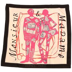 Hermes "Monsieur et Madame" Silk Scarf