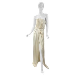 2012 Yves Saint Laurent Edition Soir Robe en soie blanche sans bretelles Taille 4 NWT